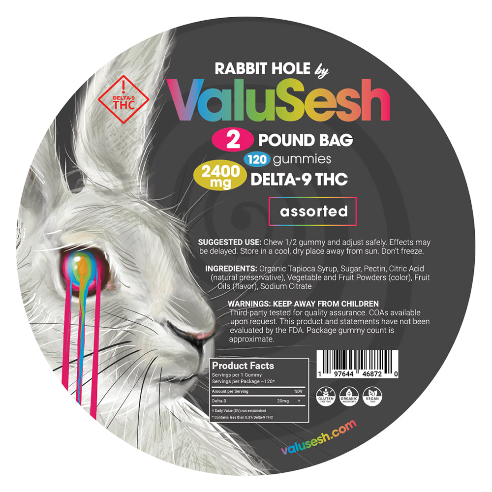 Bulk Rabbit Hole Delta-9 Gummies - 2400mg (120ct 20mg)