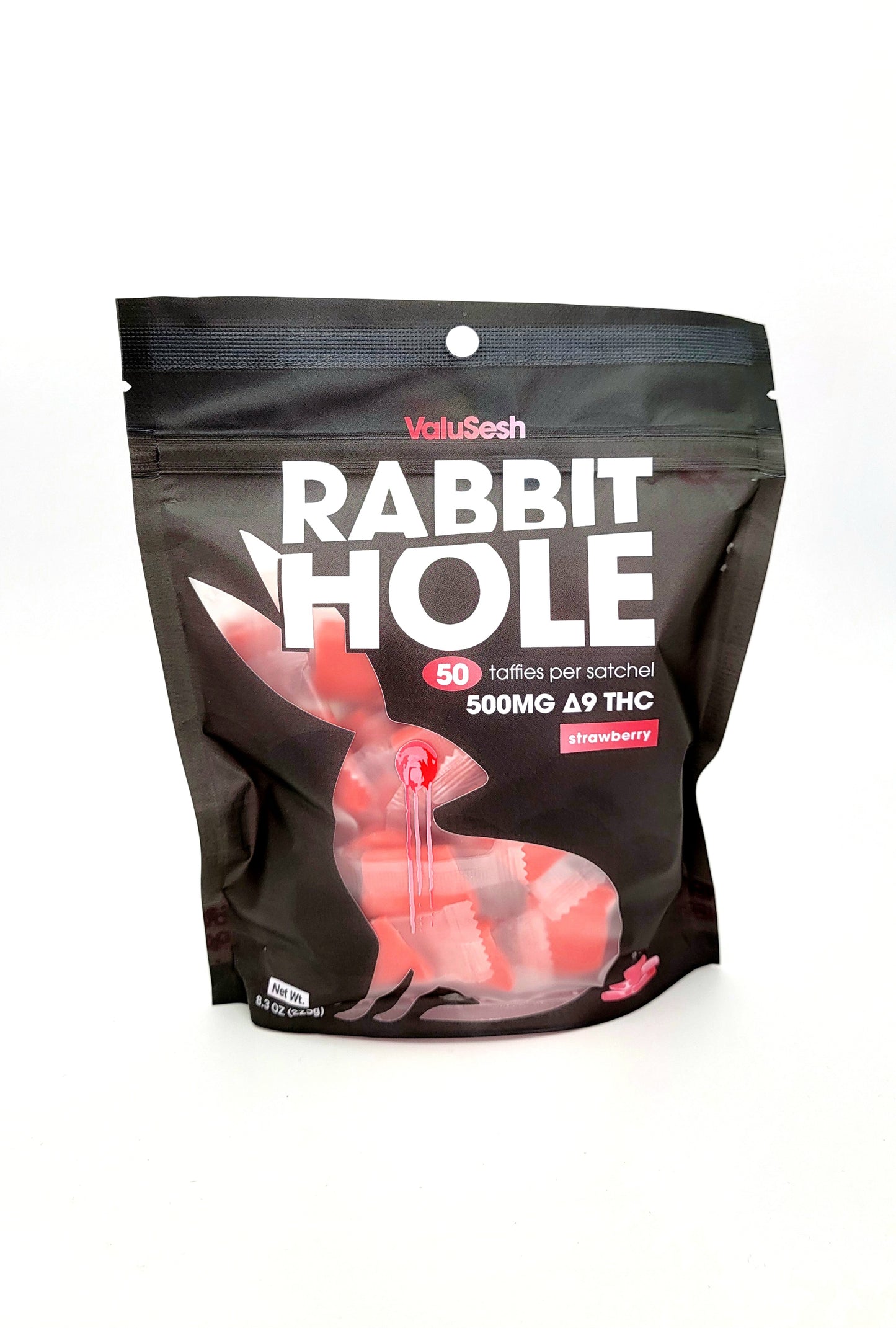 Strawberry Rabbit Hole Delta-9 Taffies 500mg (50ct 10mg)