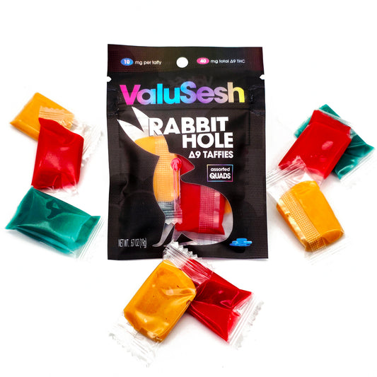 Rabbit Hole Assorted Taffies 4-Pack 40mg (4ct 10mg)