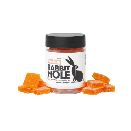 Peach Rabbit Hole Gummies D9 20mg