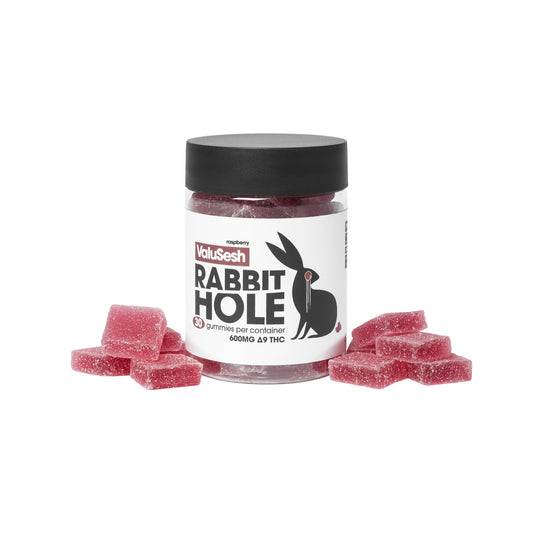 Raspberry Rabbit Hole Gummies D9 20mg