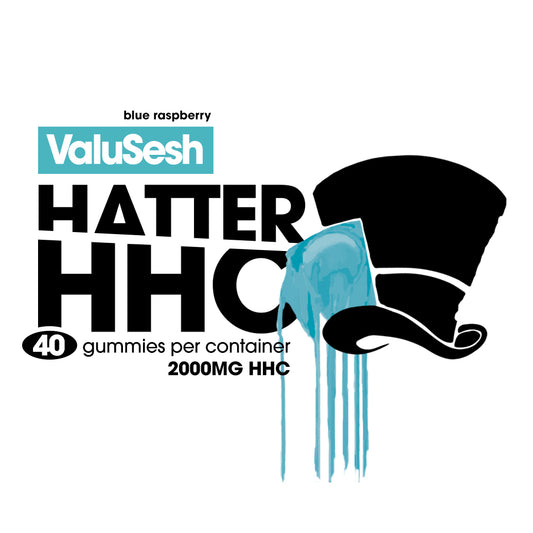 Blue Raspberry Hatter HHC Gummies 2000mg (40ct 50mg)